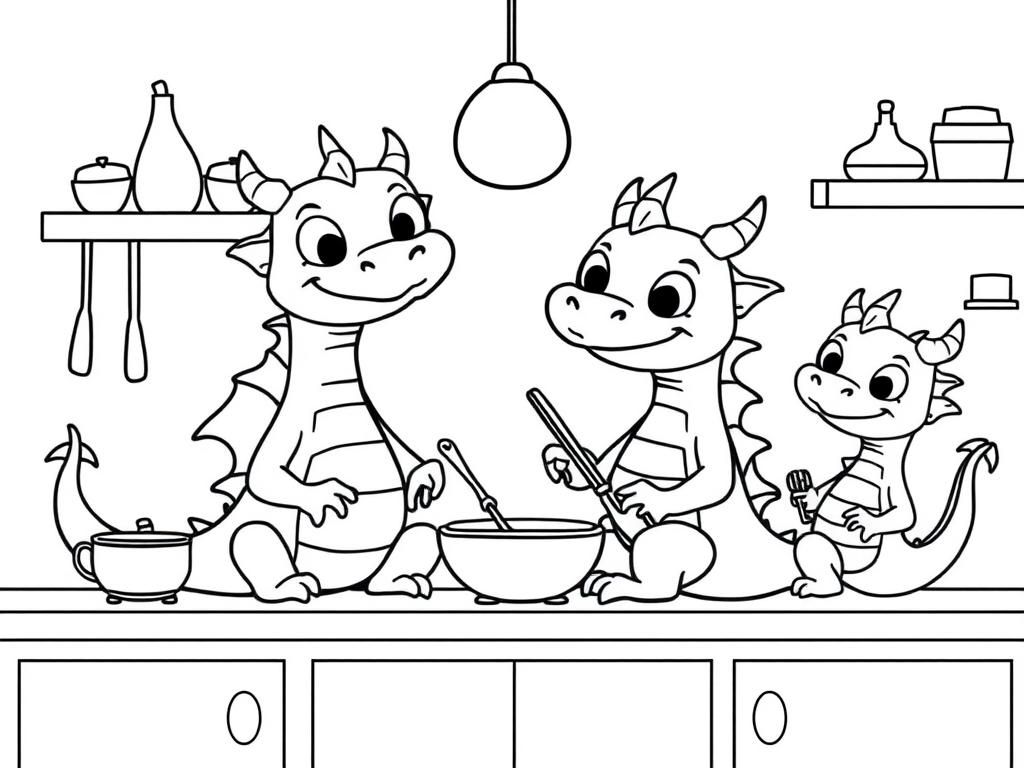 Dragons Coloring Page