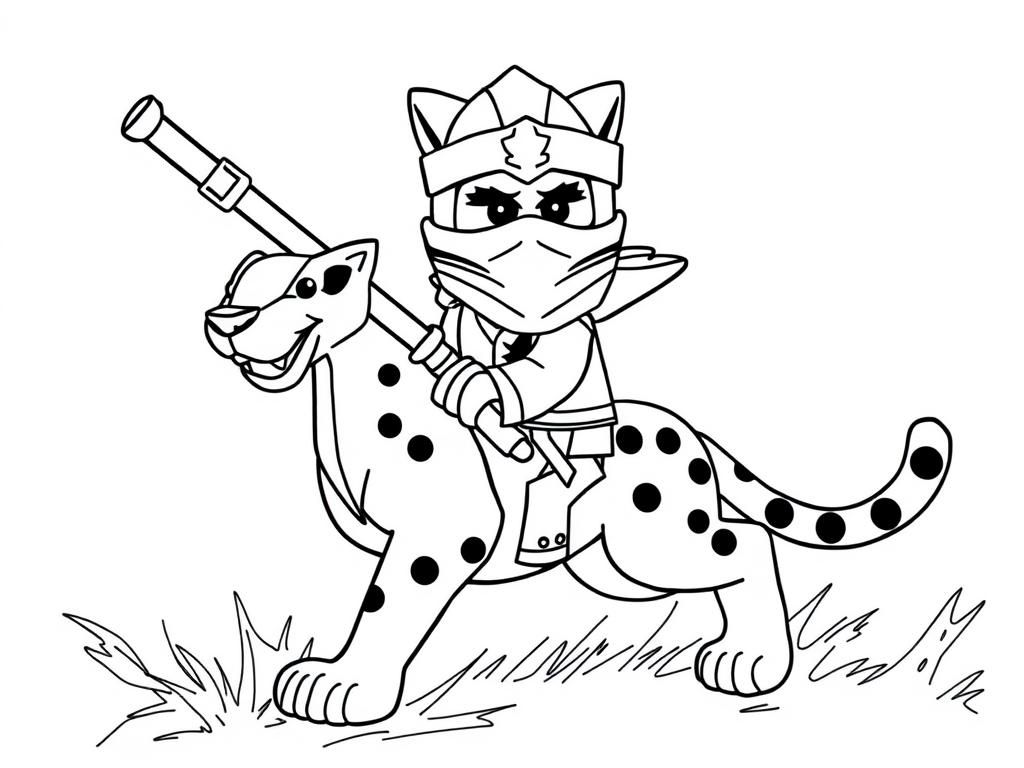 Ninja Dalmatian Coloring Page
