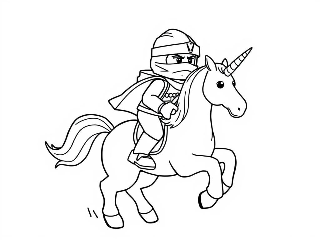 Lego Ninja Unicorn Coloring Page