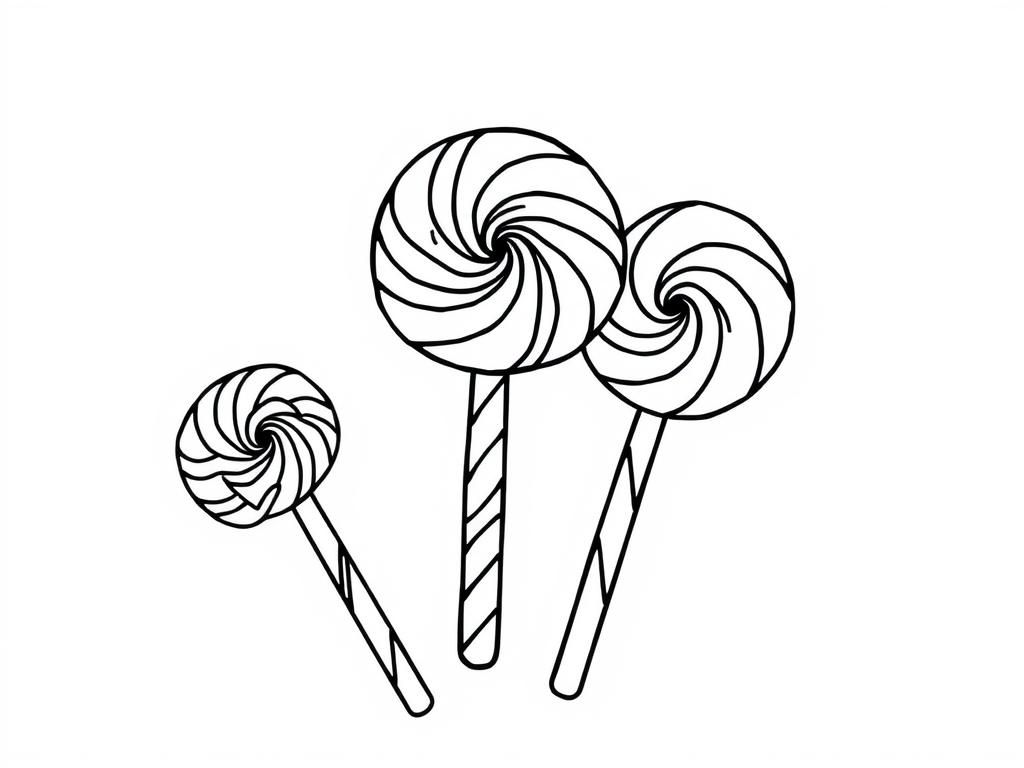 Lollipops Coloring Page