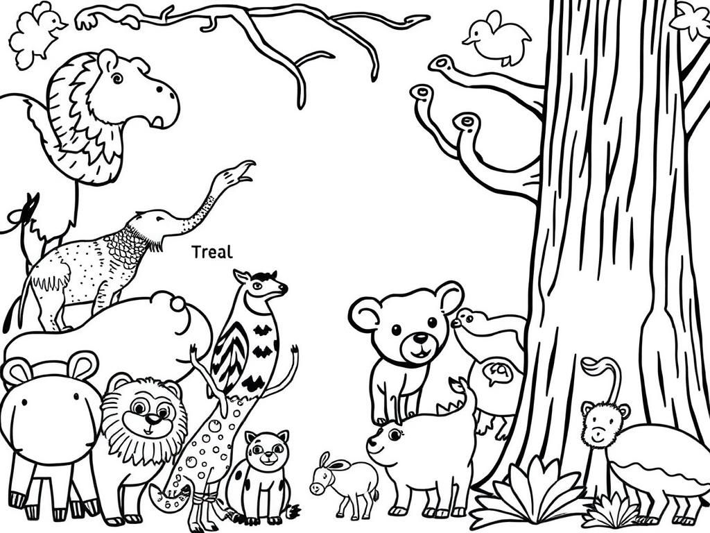 Wild Animals Coloring Page