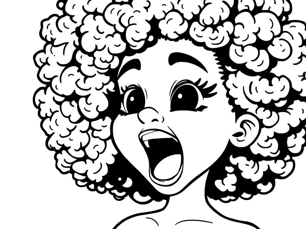 Kleurplaat van een vrolijk meisje