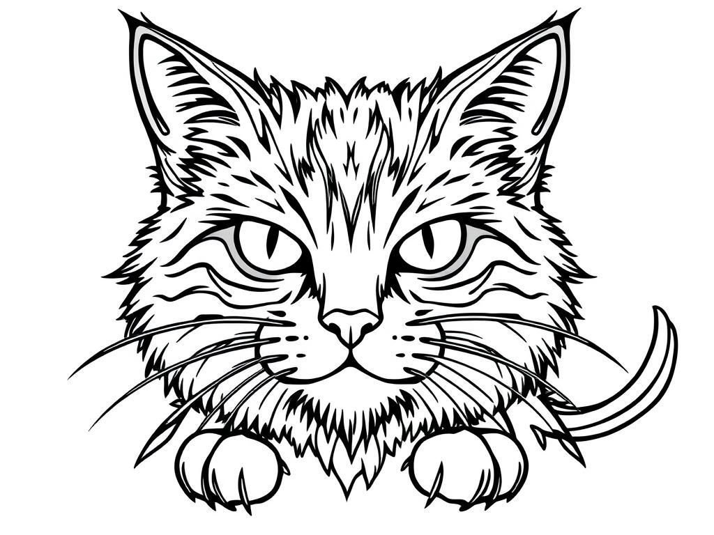 lovecraftian cat - Free Printable Coloring Page