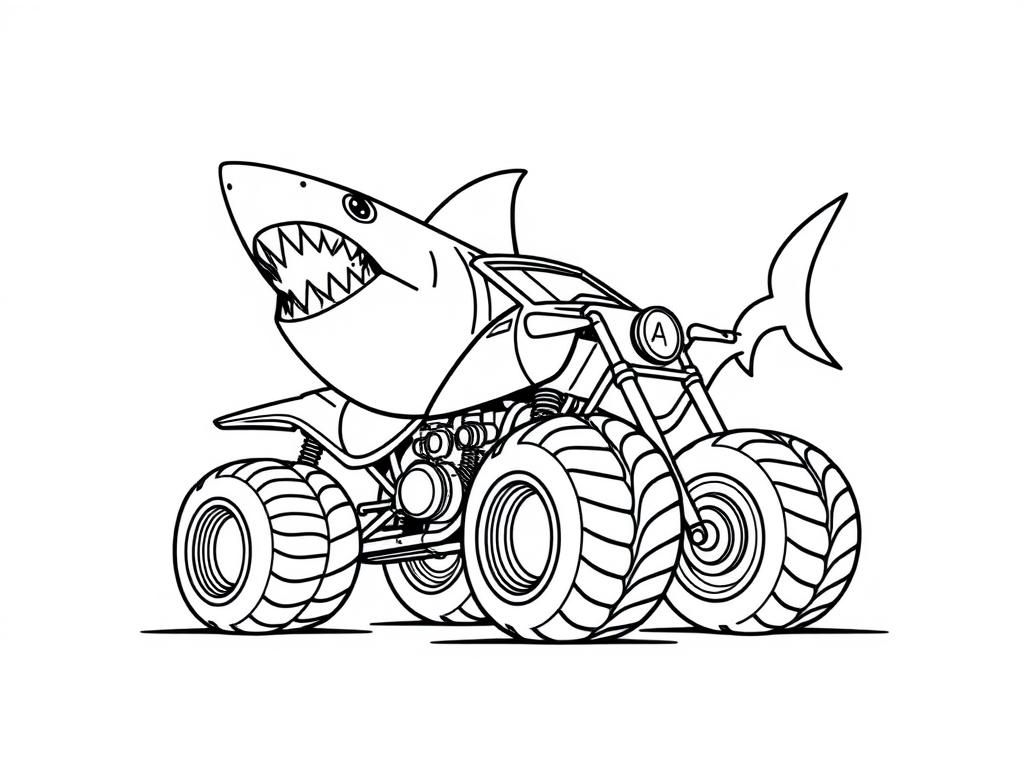 Preview of low rider shark monster truck motorcycle