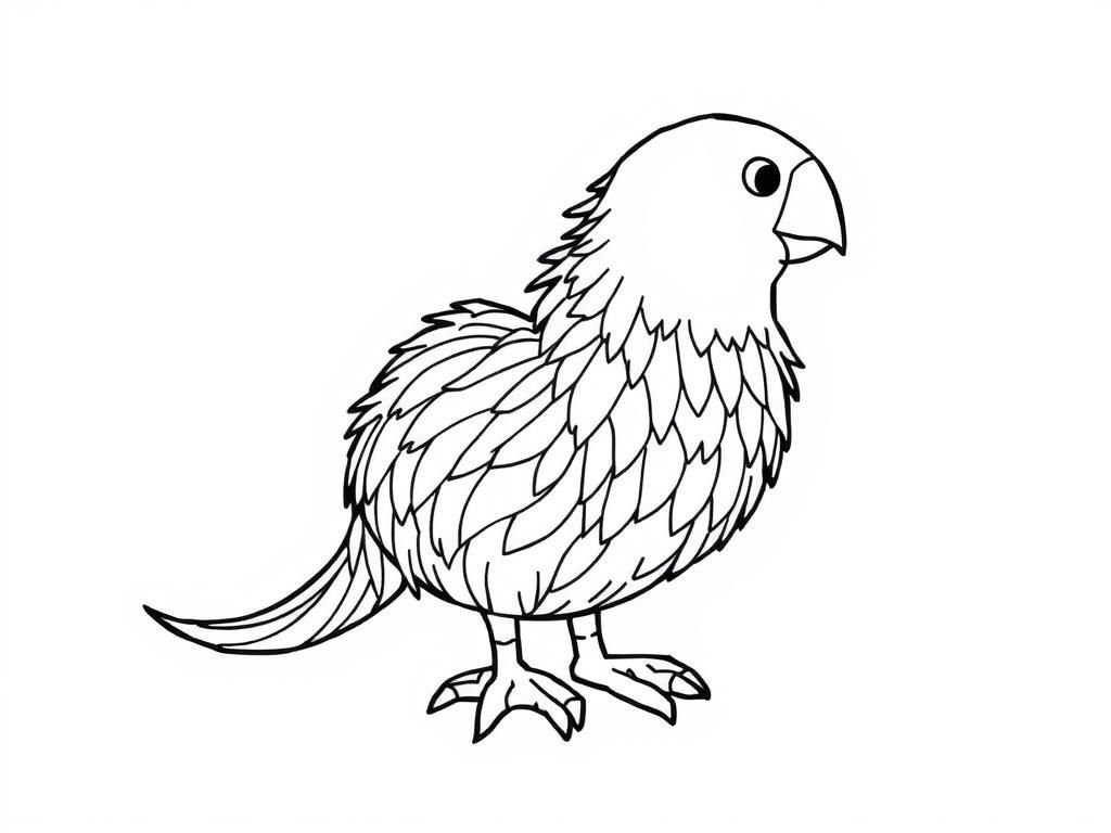 Parrot Coloring Page for Kids