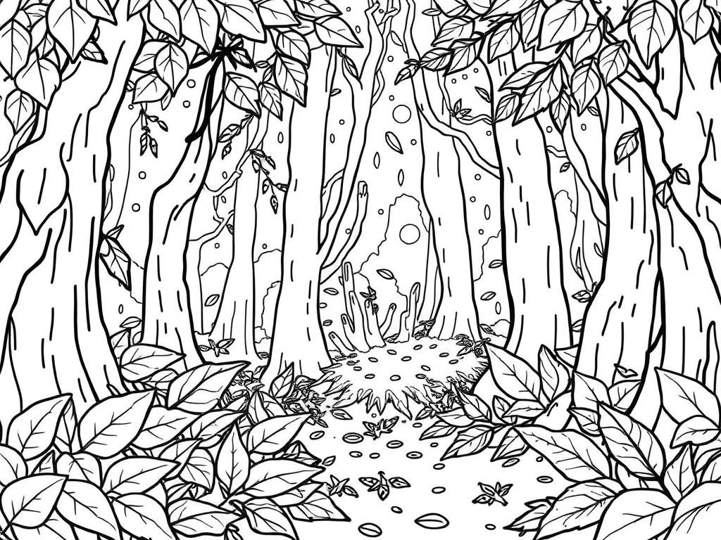 Preview of magical forest nature leaves landscape moody fae
