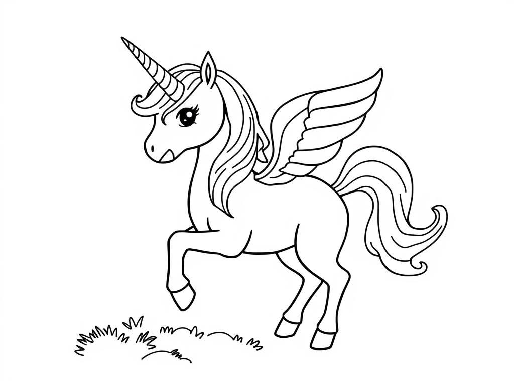 Unicorn Coloring Page: Fantasy and Mythical Creatures