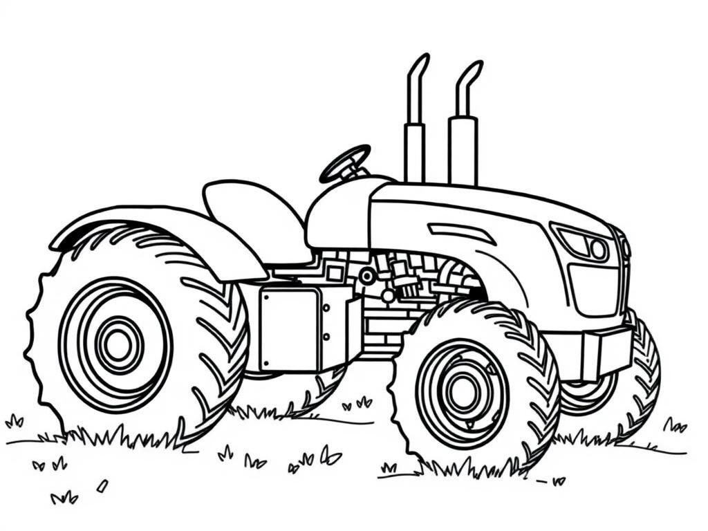 Preview of Make a fun tractor coloring page for kids