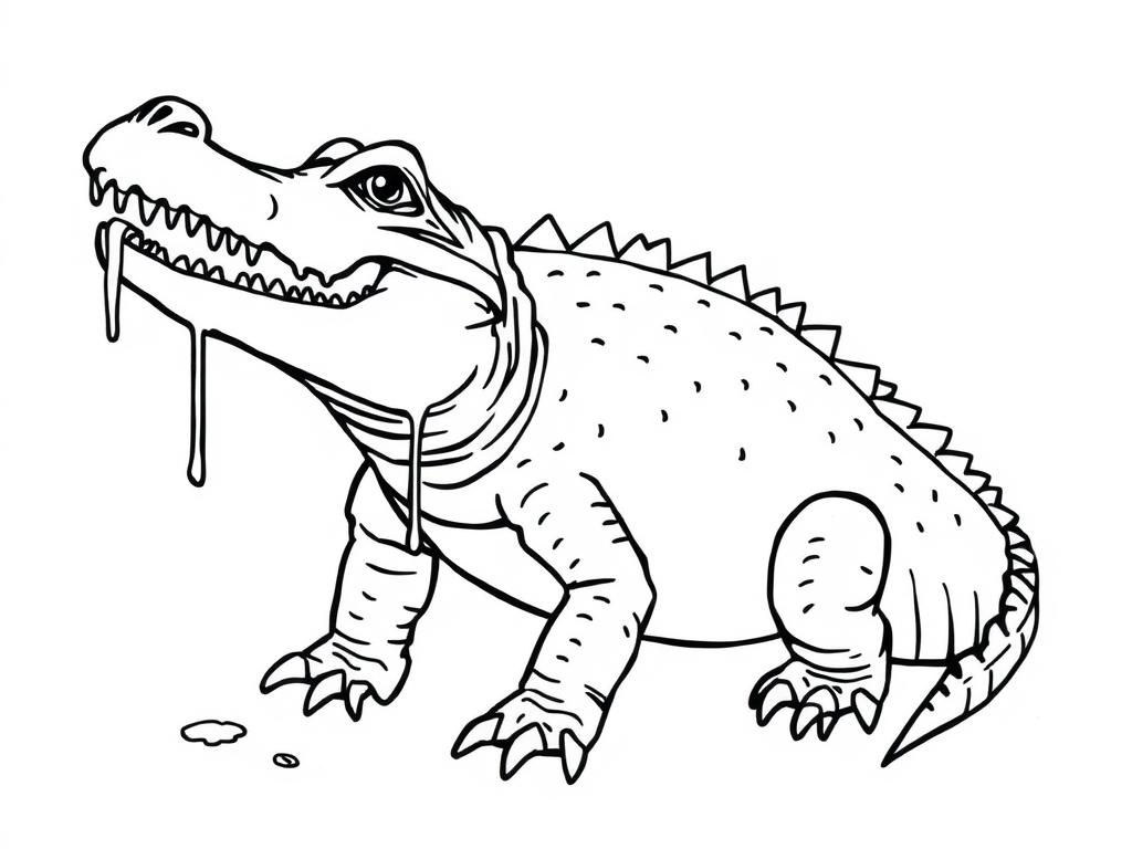 Kleurplaat van een krokodil