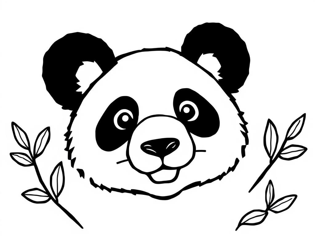 Panda Face Coloring Page - Fun and Creative Coloring for Kids and Adults