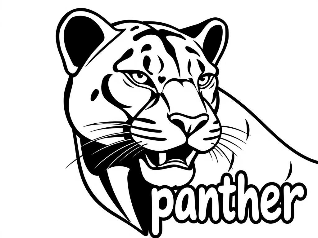 Panther Face Coloring Page