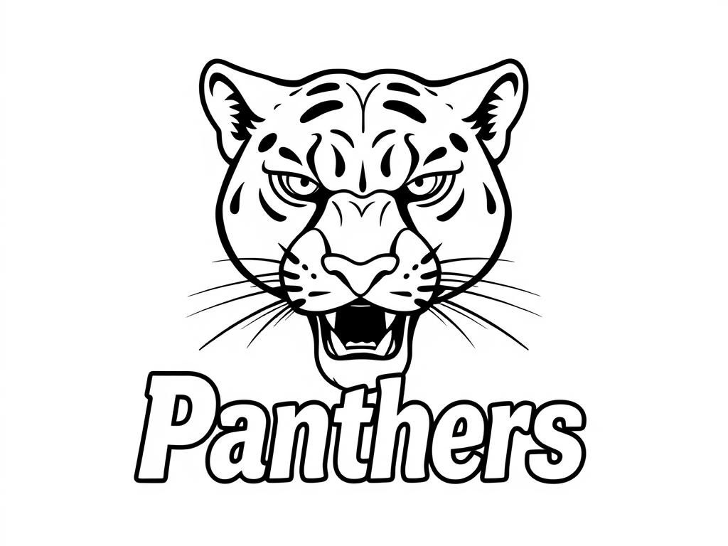 Panther Face Coloring Page