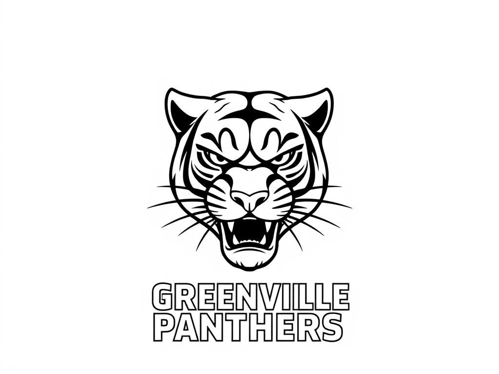Panther Head Greenville Panthers Coloring Page