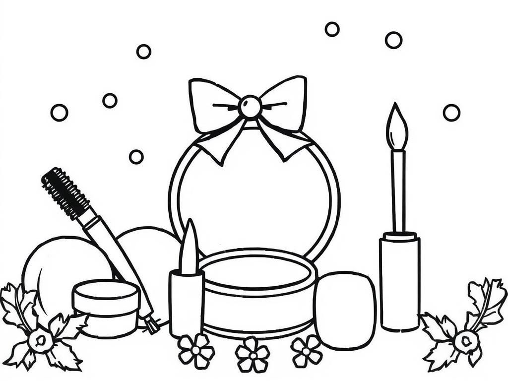 MAKEUP CHRISTMAS - Free Printable Coloring Page