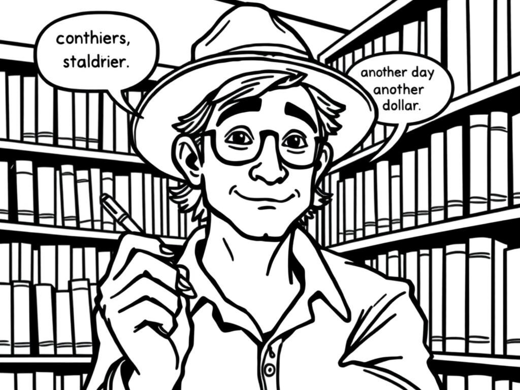 Man with Hat and Glasses Coloring Page