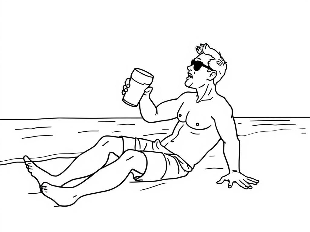 Beach Man Coloring Page
