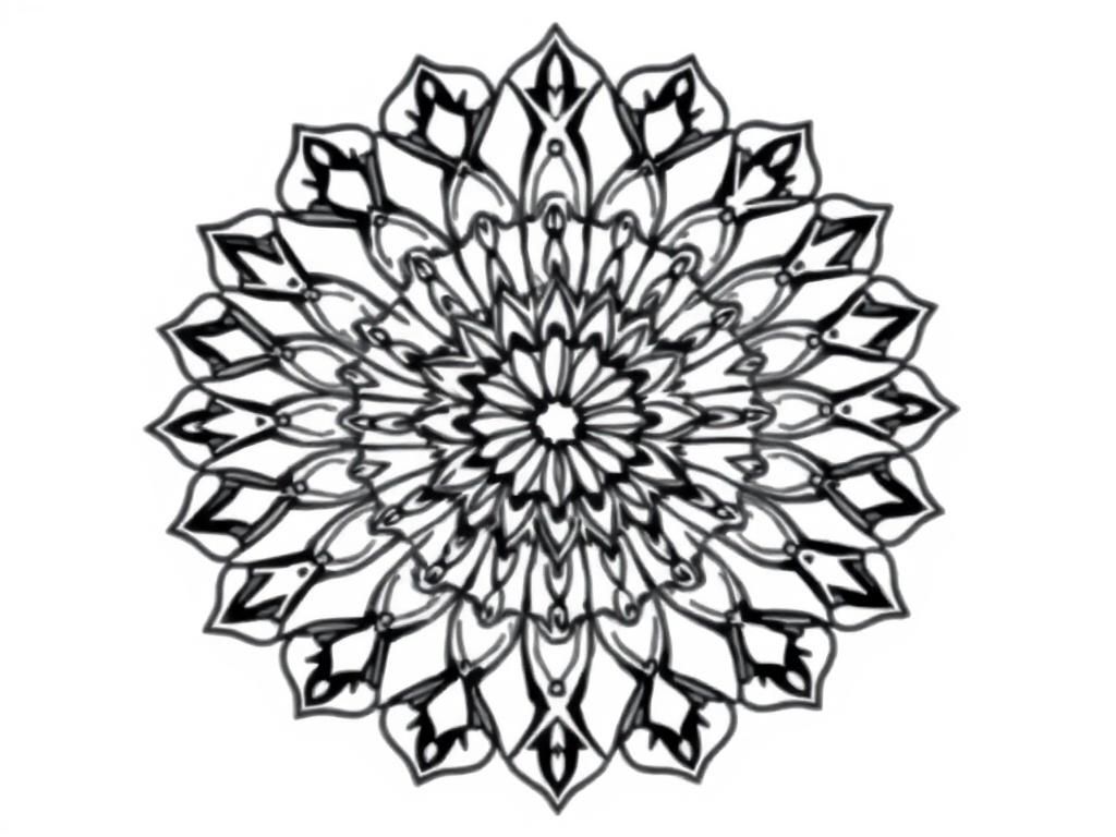 Delicate Mandalas Coloring Page - A Floral Masterpiece