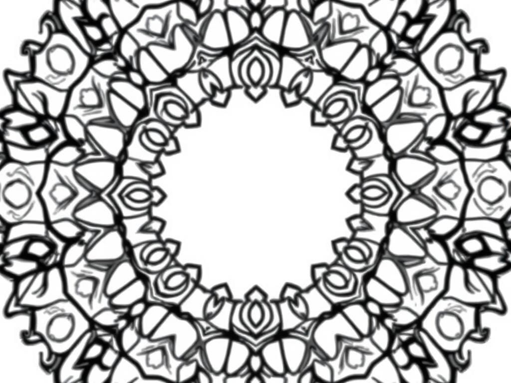 Black and White Mandala Coloring Page