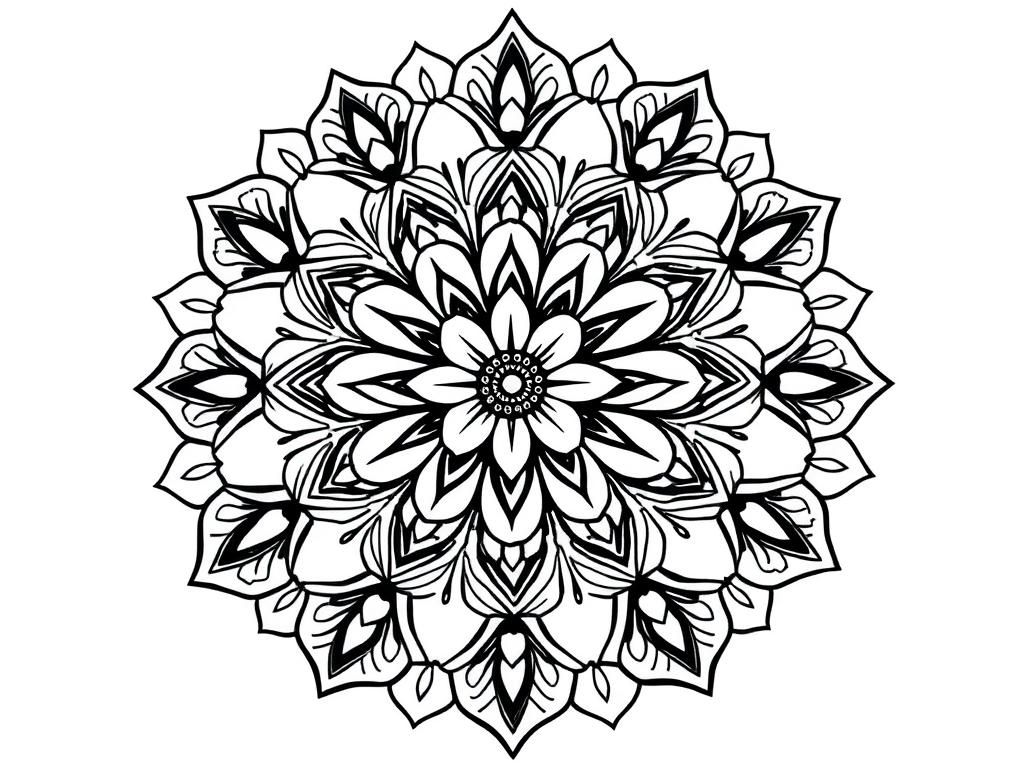 Mandala Coloring Page for Relaxation