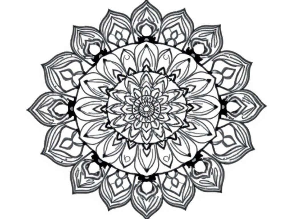 Mandala Coloring Page: A Symphony of Symmetry