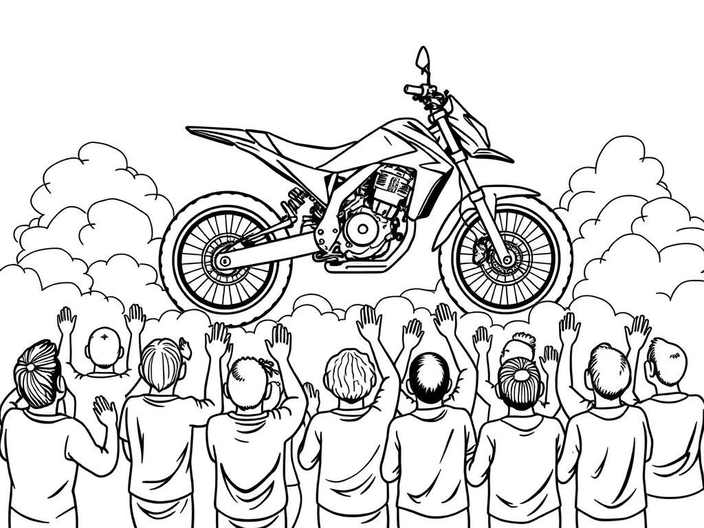 many people praying to more than one bike in the clouds like god