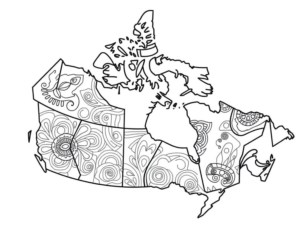 Canada Map Coloring Page