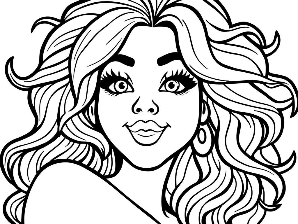 Beautiful Woman Coloring Page