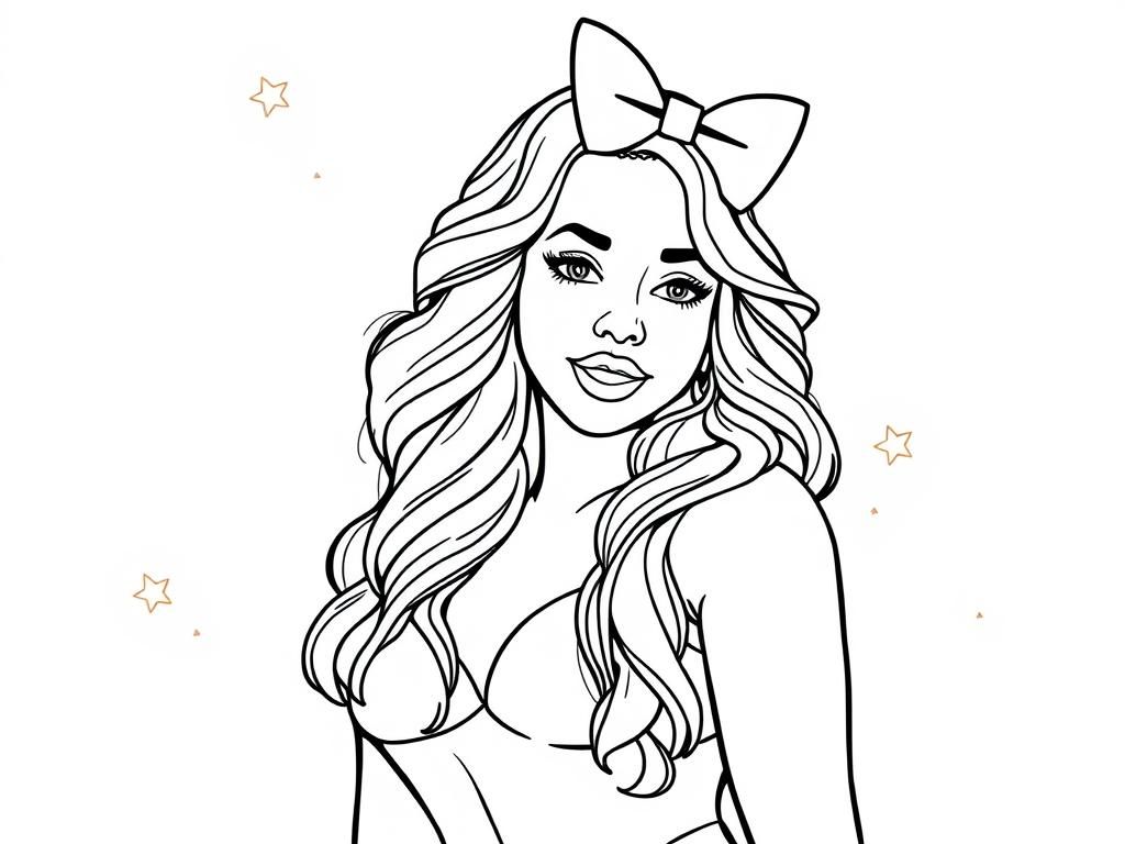 Kleurplaat van een mooie vrouw