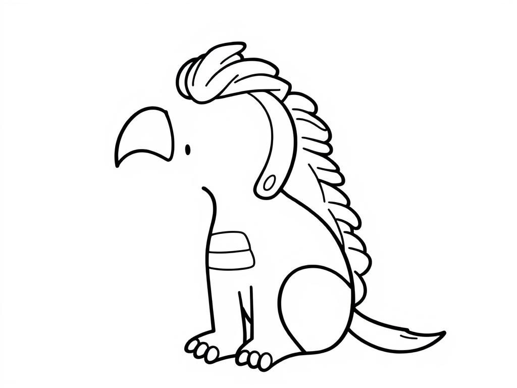 Dinosaur with Headphones Coloring Page