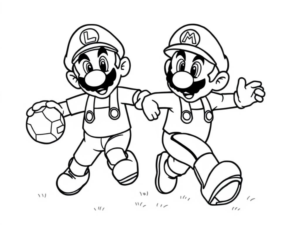 Mario Soccer Coloring Page