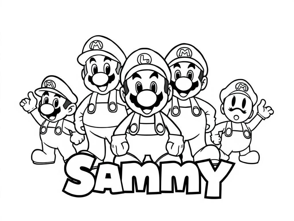 Mario Characters Coloring Page