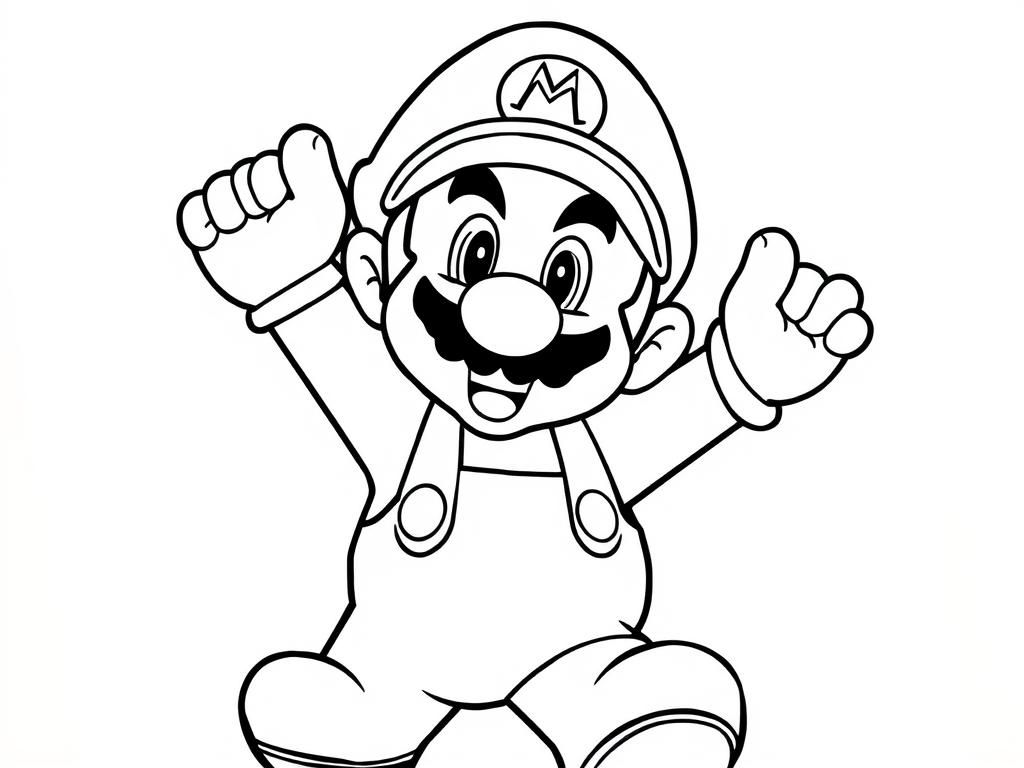 Mario Character Coloring Page
