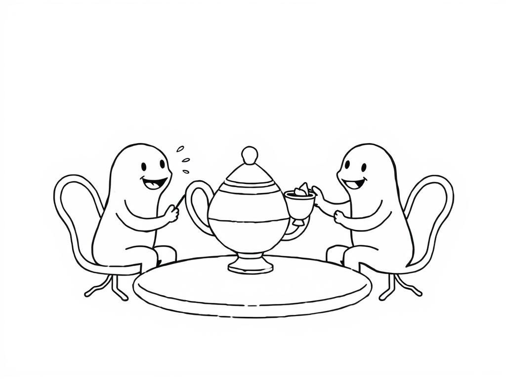 Markers having a tea party