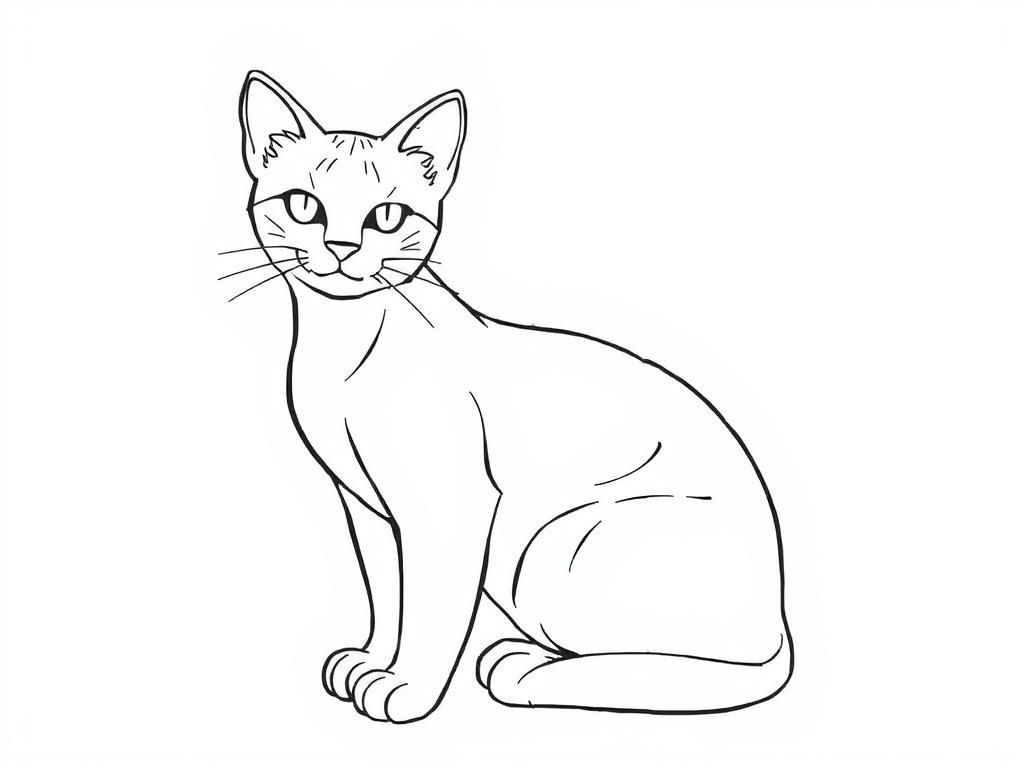 Adorable Cat Coloring Page