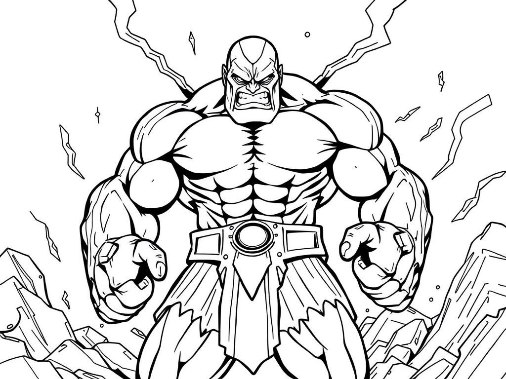 Muscular Male Superhero Coloring Page