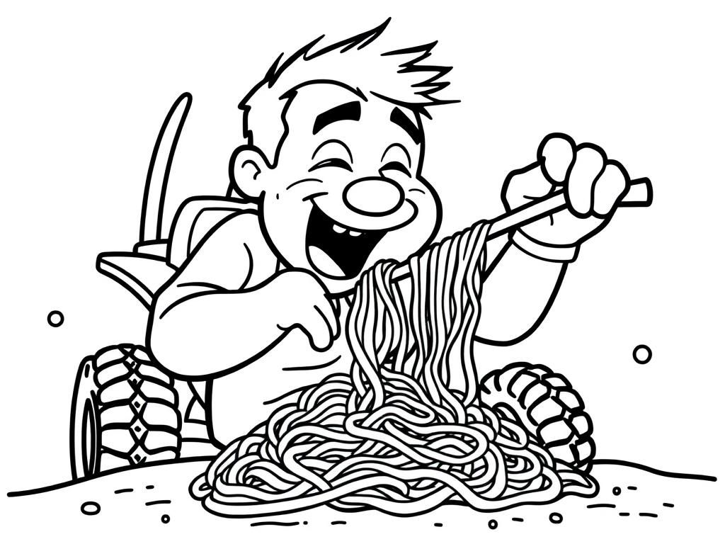 Spaghetti kleurplaat