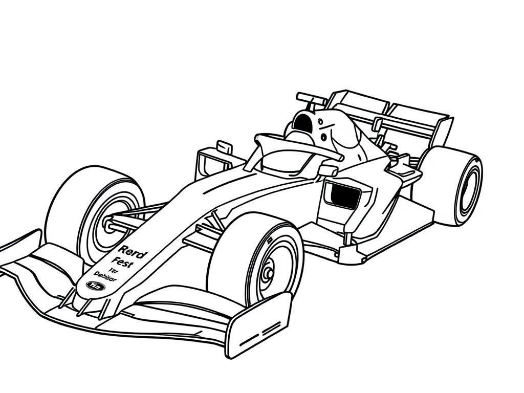 Formula One Race Car Coloring Page