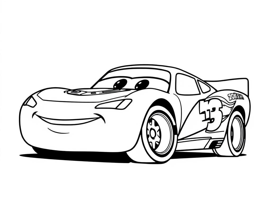 Cartoon Car Coloring Page