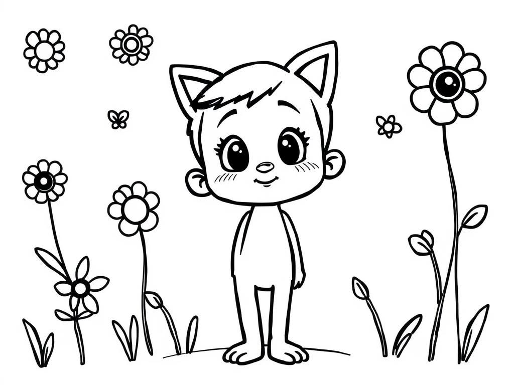 Me I’m 5,3 chinky almond small eyes black with a pixie cut thick legs - Free Printable Coloring Page