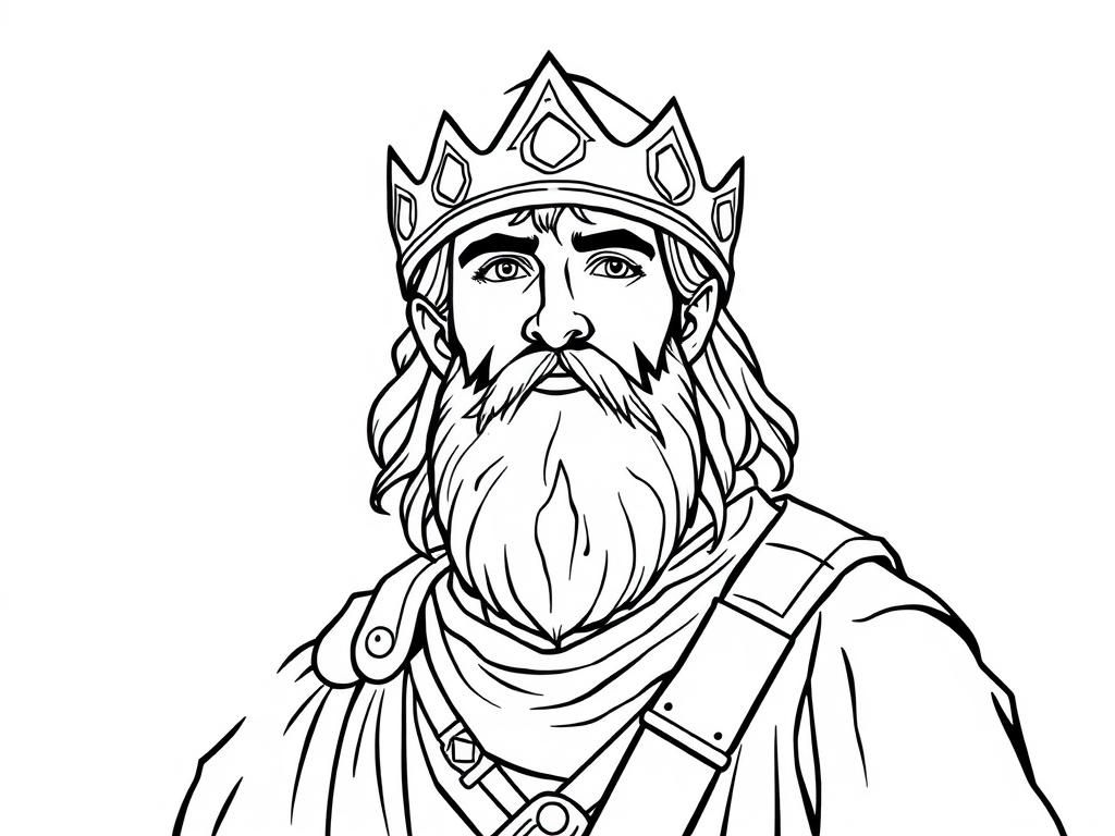 King Coloring Page - Royal Portrait