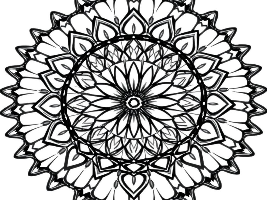 megan mandala very bold borders - Free Printable Coloring Page