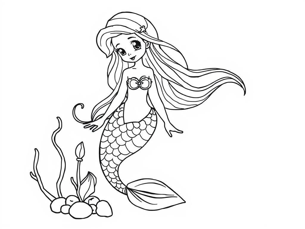 Mermaid Coloring Page
