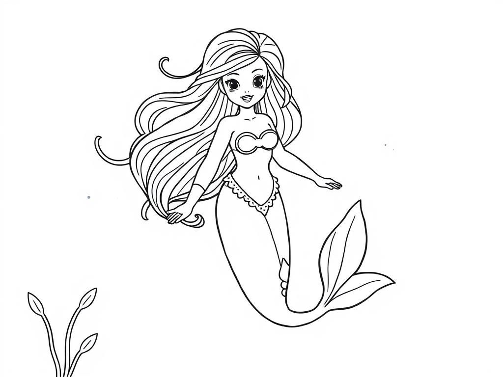 Mermaid Coloring Page