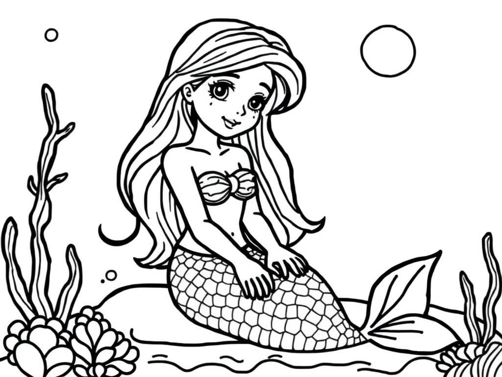 Mermaid Coloring Page