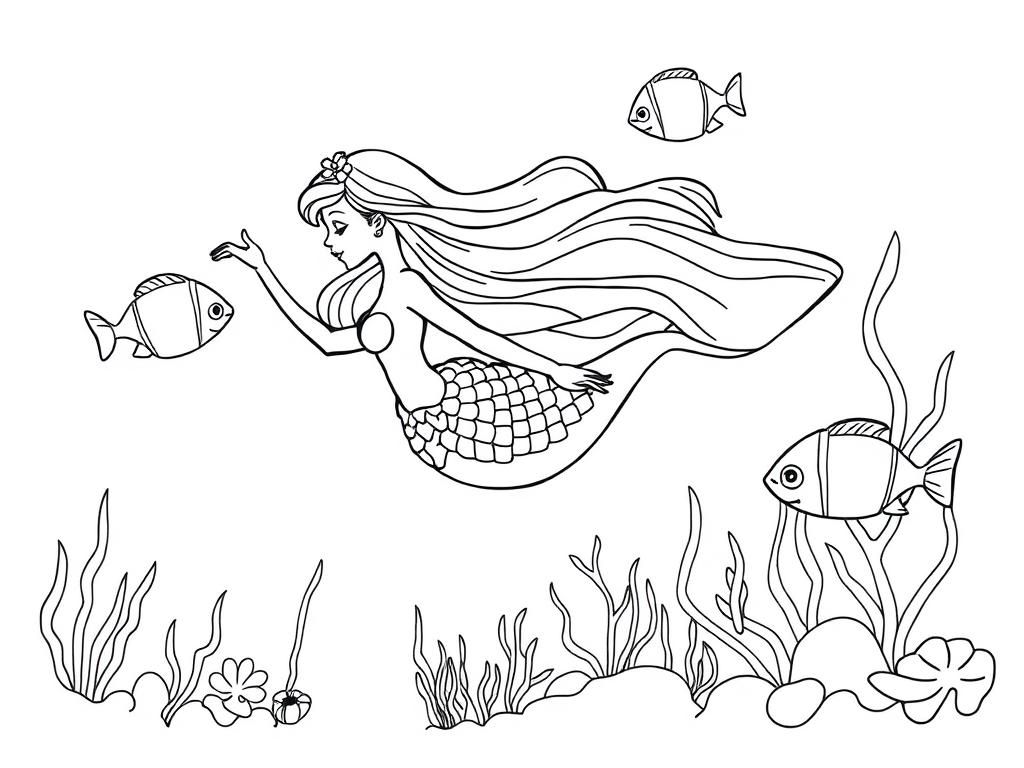 Mermaid Coloring Page
