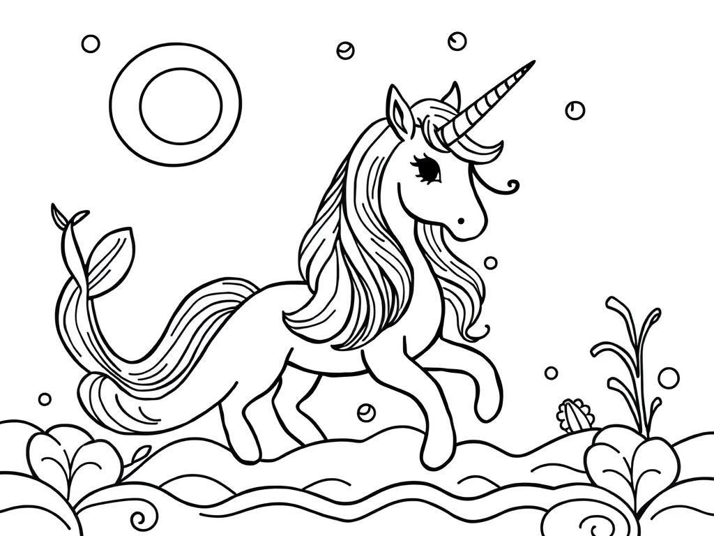 Unicorn Coloring Page
