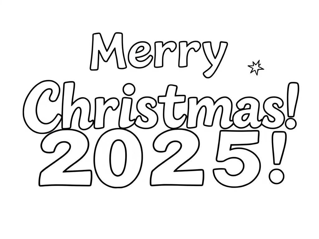 Kleurplaat Vrolijk Kerstfeest 2025