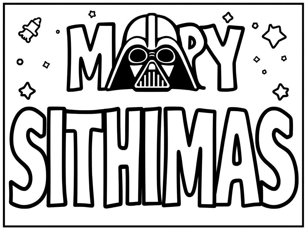 Darth Vader Merry Sithimas Coloring Page