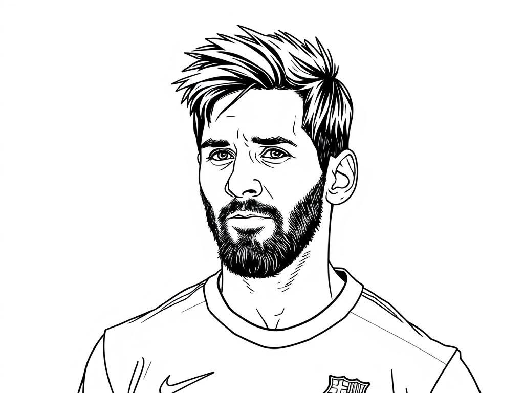 Coloring Page of a Man with Short Hair and Beard