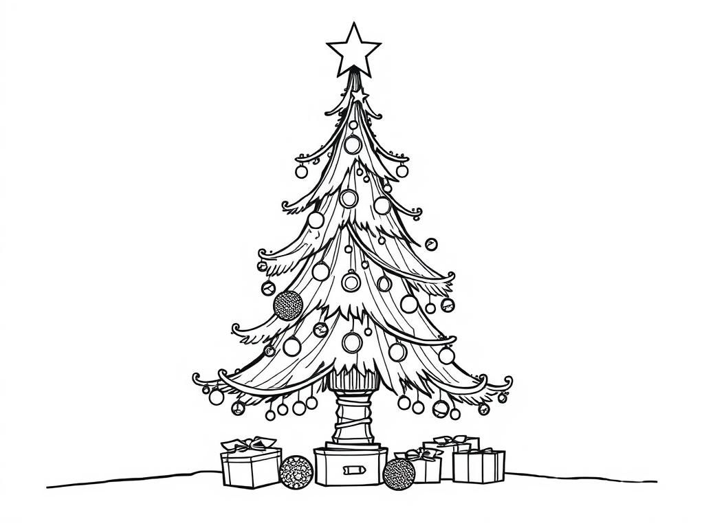 Christmas Tree Coloring Page